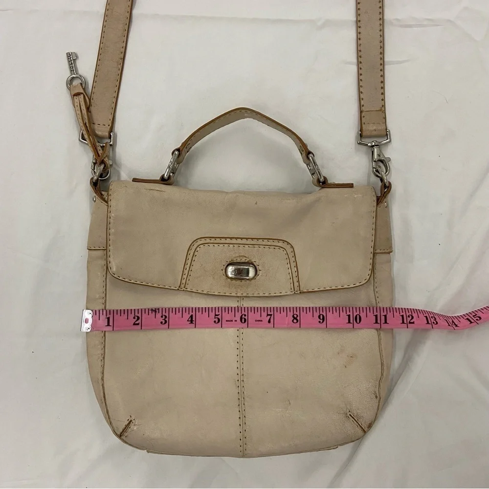 FOSSIL Women's Crossbody Handbag Purse Bone Distressed Boho Capsule Granola Girl